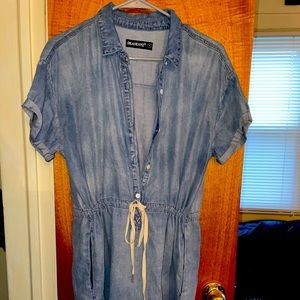 Jean Drawstring Dress with Pockets